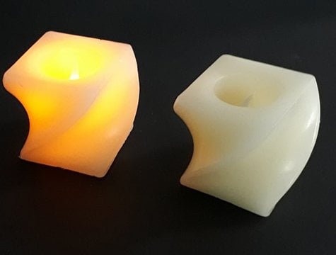 Dekoratif Burgulu Pilli Mum Led Işıklı Mum Lamba