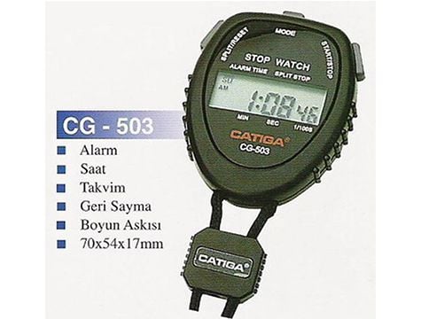 Catıga CG-503 Elektronik Saat Alarm Stopwatch Kronometre