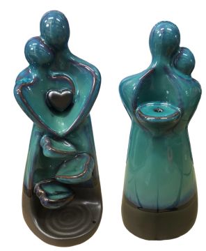 Seramik Birbirine Sarılan Sevgili Geri Akış Şelale Ve Çubuk Tütsülük