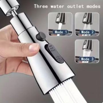 3 Fonksiyonlu Metalik Çift Dönen Musluk Başlığı