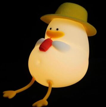 Şapkalı Ördek Silikon Şarjlı Gece Masa Lambası