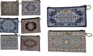 Otantik İstanbul Yazılı Dokuma Desenli Cüzdan