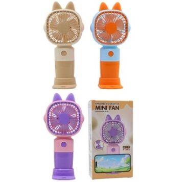 Mini El Fanı Kedi Kulaklı Telefon Tutacaklı Şarjlı Vantilatör