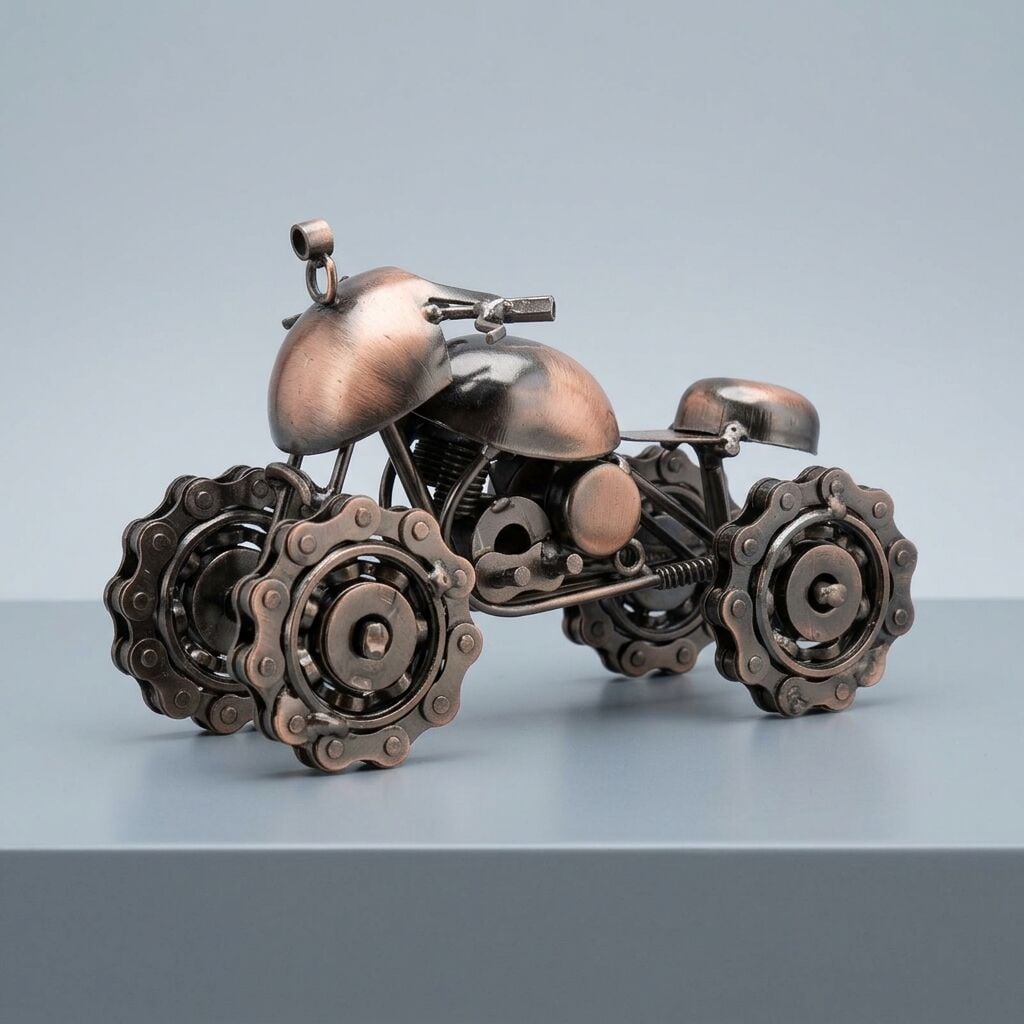 Dekoratif Bilyeli Metal Model 4 Tekerlek Motorsiklet Maketi