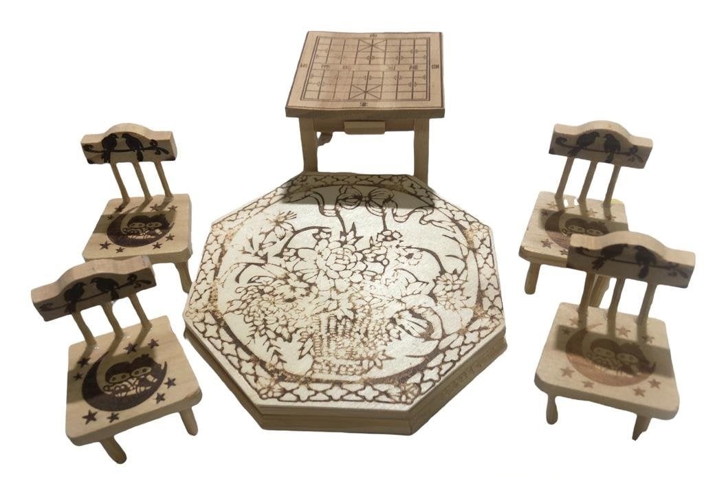 Mini Ahşap Masa Sandalye Seti Oyuncak