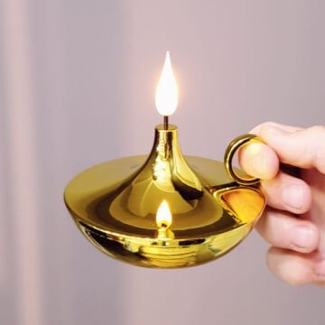 Dekoratif Nostaljik Gold Pilli Mum
