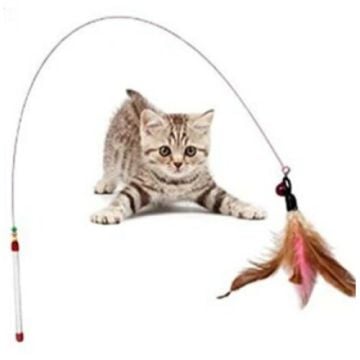 Tüylü Boncuklu Olta Kedi Oyuncağı (90 cm)