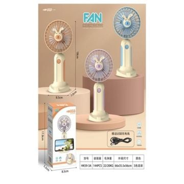 Telefon Tutacaklı Ayıcık Usb Şarjlı Masa Fanı El Vantilatörü