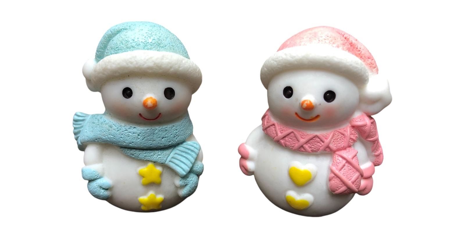 Dekoratif Yılbaşı Polyester Minyatür Kardan Adam Biblosu (4.5cm)