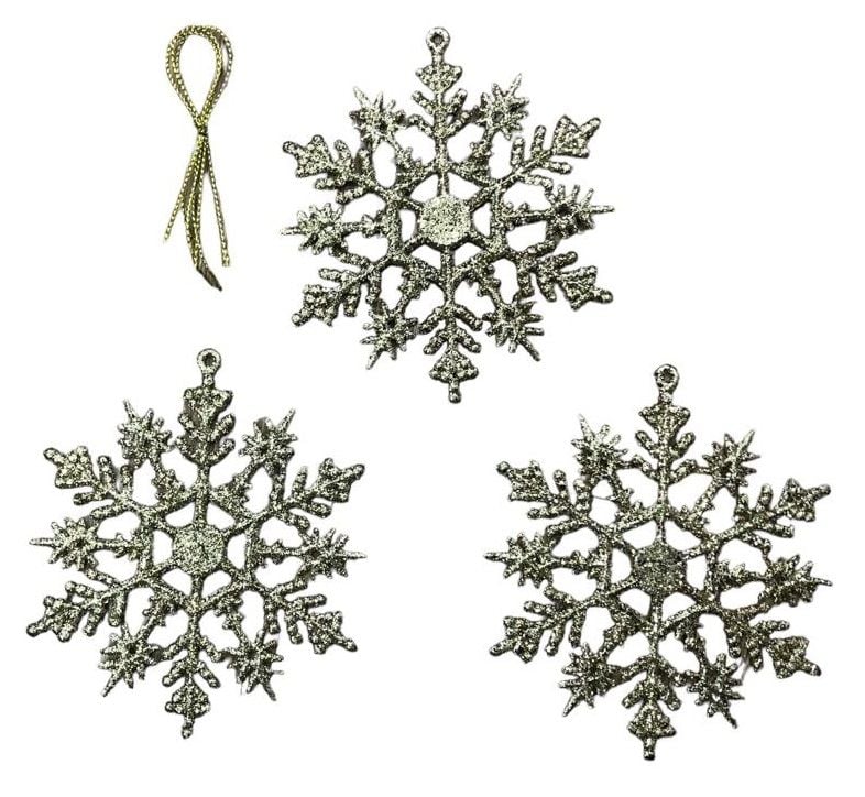 Gold Kar Tanesi Yılbaşı Çam Ağacı Süsü (10 cm) (3 Adet)