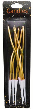 Burgulu Metalik Gold Mum 15 cm