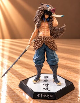 Demon Slayer Inosuke Hashibira Maskeli Anime Figürü 30 Cm Alk6589