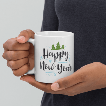 Happy New Year Temalı Yılbaşı Özel Seramik Kupa Bardak