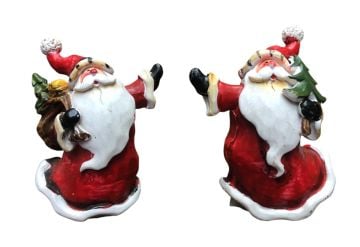 Dekoratif Yılbaşı Minyatür Polyester Noel Baba Biblosu 2'li (8cm)