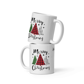 Mary Christmas Çam Ağacı Temalı Yılbaşı Özel Seramik Kupa Bardak