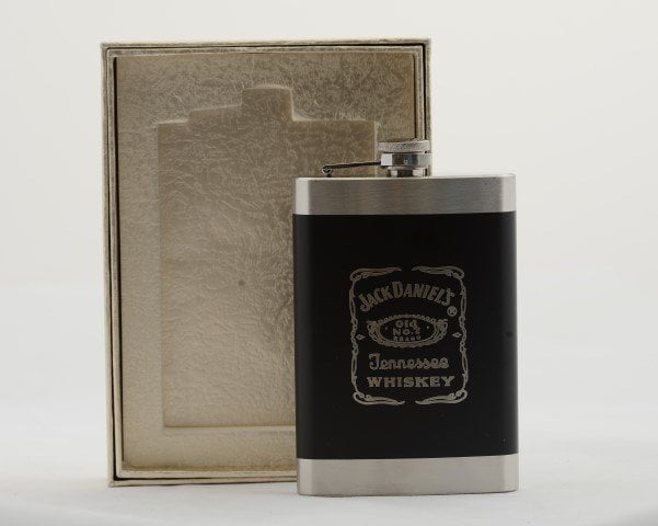 9 Oz Çelik Deri Cep İçki ve Viski Kanyak Matarası