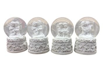 Mini Çift Melek Temalı Dekoratif Cam Kar Küresi