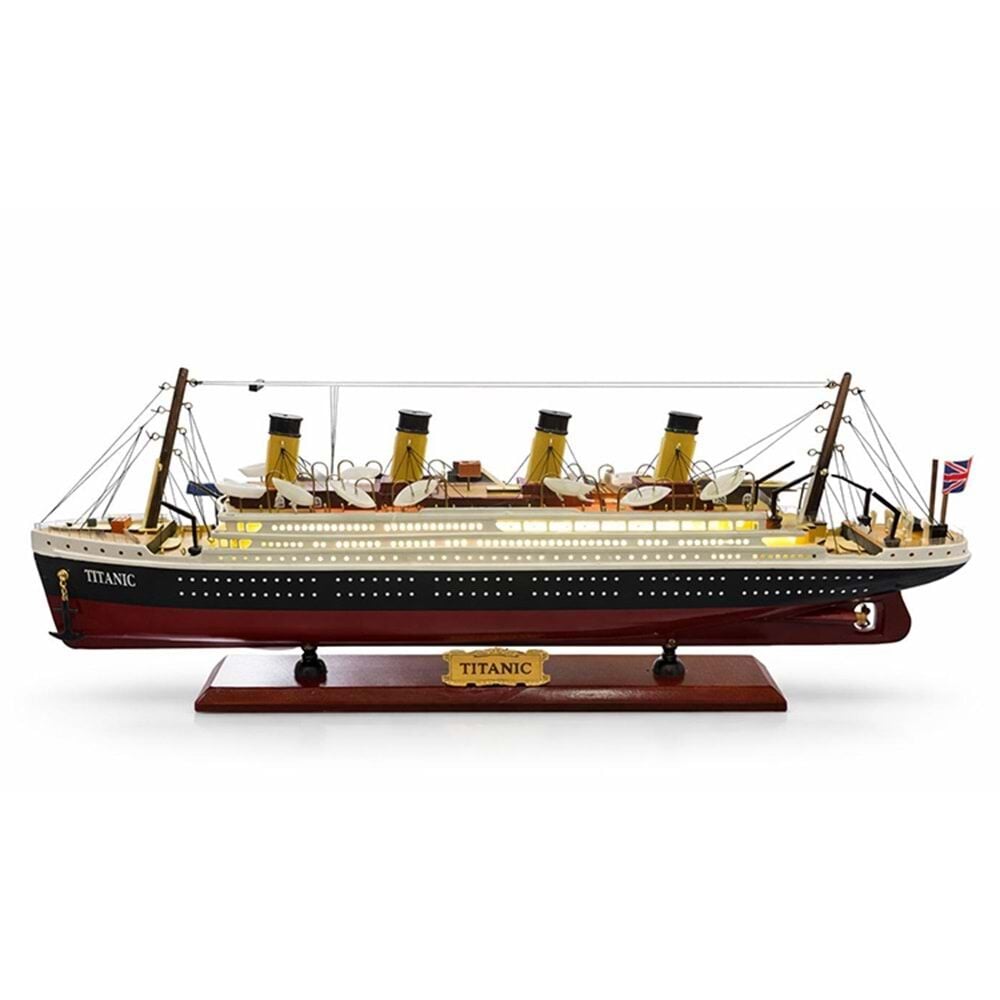 Işıklı Ledli Ahşap Titanik Gemisi (55 cm x 23 cm)