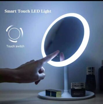 Led Işıklı Şarjlı Dokunmatik Makyaj Aynası Pembe Renk