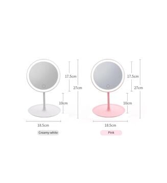 Led Işıklı Şarjlı Dokunmatik Makyaj Aynası Pembe Renk