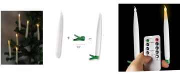 Kumandalı Pilli Alevsiz Şamdan Mumu (8 Adet)