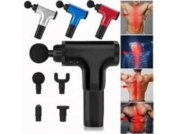 4 Başlıklı Darbeli Titreşimli Tabanca Masaj Aleti Kas Rahatlatıcı