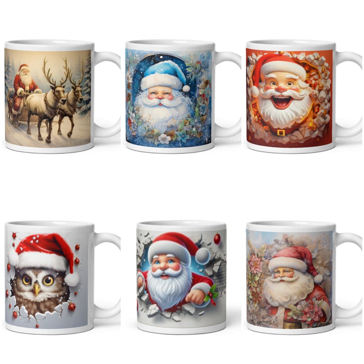 Yılbaşı Kardan Adam Geyik Temalı Kupa Bardak