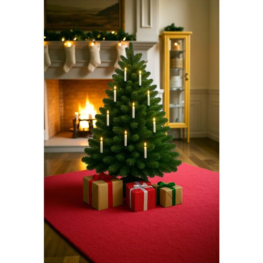 Kumandalı Pilli Alevsiz Şamdan Mumu (8 Adet)