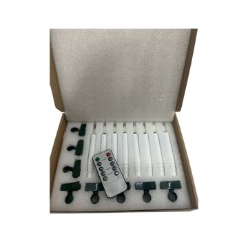 Kumandalı Pilli Alevsiz Şamdan Mumu (8 Adet)