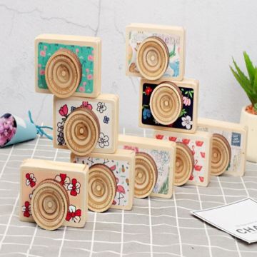 Ahşap Fotoğraf Makinesi Kurmalı Müzik Kutusu