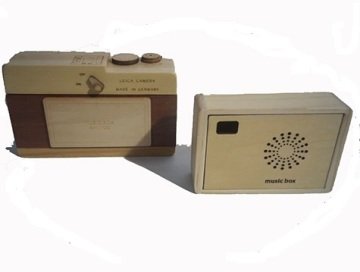 Ahşap Fotoğraf Makinesi Kurmalı Müzik Kutusu
