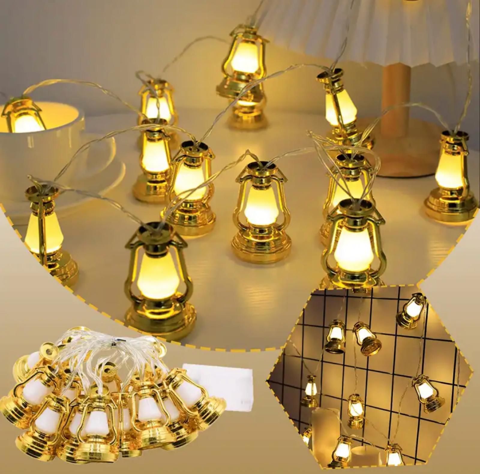 10'lu Gaz Lambası Şerit Led Işık Dekoratif Ramazan Süsü (2 mt)