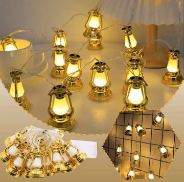 10'lu Gaz Lambası Şerit Led Işık Dekoratif Ramazan Süsü (2 mt)