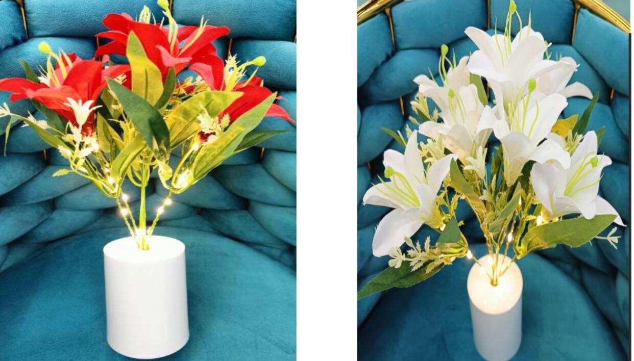 Dekoratif Lilyum Çiçeği Masa Lambası