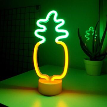 Dekoratif Ananas Şeklinde Led Neon Işıklı Gece Lambası
