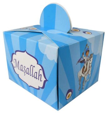 Maşallah Yazılı Sünnet Karton Kutu Lokumluk (50 Adet)