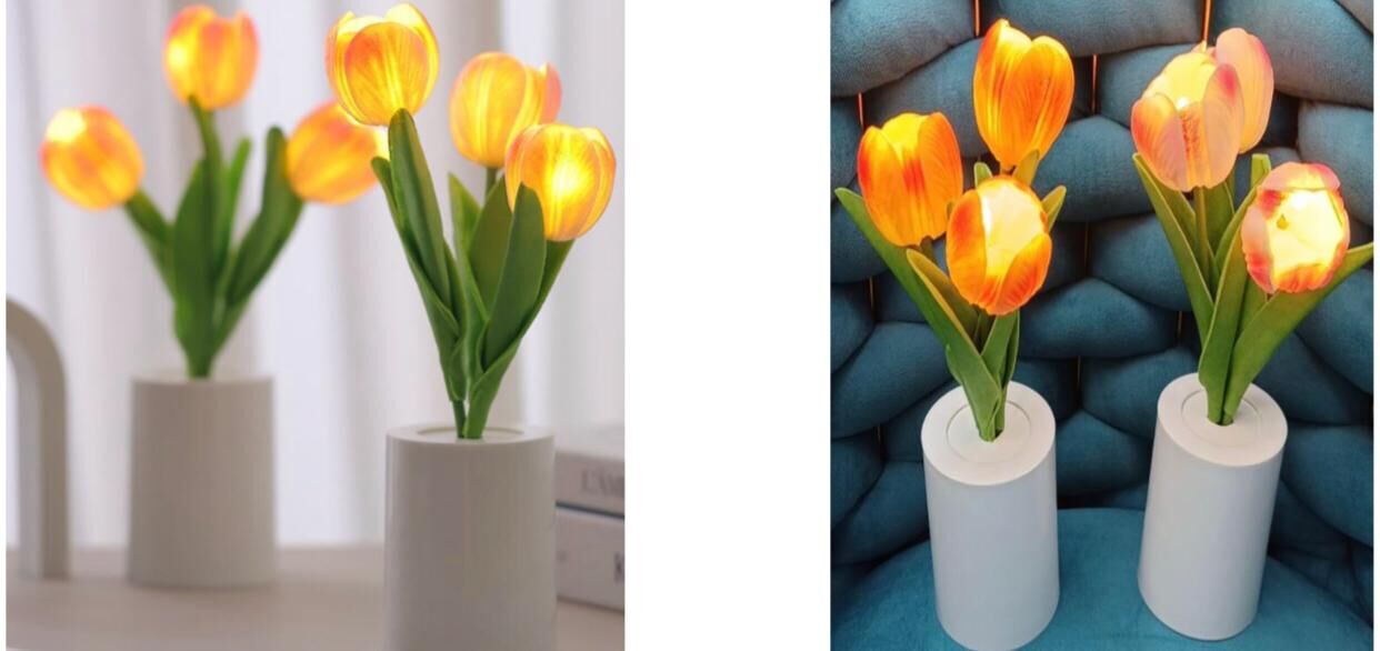 3'^lü Lale Tasarımlı Masa Lambası