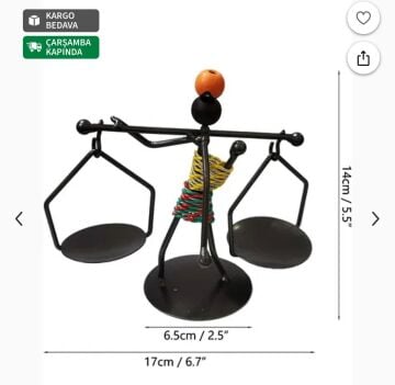 Afrikalı Kadın Şeklinde Tealight Metal Mumluk