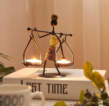 Afrikalı Kadın Şeklinde Tealight Metal Mumluk