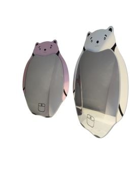 Ayaklı Masa Üstü Ayıcıklı Metal Makyaj Aynası (20 cm x 17 cm)