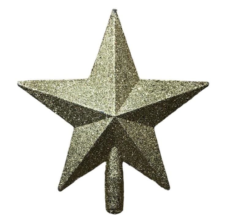 Yılbaşı Çam Ağacı Süsü Gold Simli Yıldız (20cm)