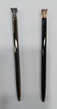 Elmas Başlıklı Tasarım Lüks Metal Tükenmez Kalem