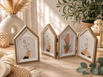Dekoratif 3'Lü Ahşap Fotoğraf Çerçevesi (4''x 6'')