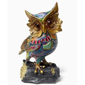 Modern Geometrik Baykuş Figürü (17 cm x 10 cm)