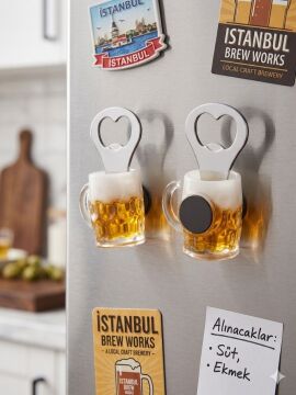 Bira Şişe Şeklinde Magnet ve Açacak