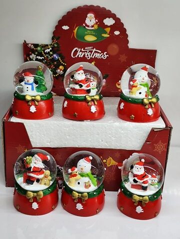 Işıklı Noel Baba Cam Kar Küresi Müzik Kutusu