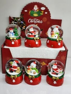 Işıklı Noel Baba Cam Kar Küresi Müzik Kutusu