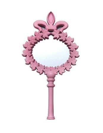 Pembe Çiçekli Oval Ayna Nikah Şekeri Malzemesi (25 Adet)