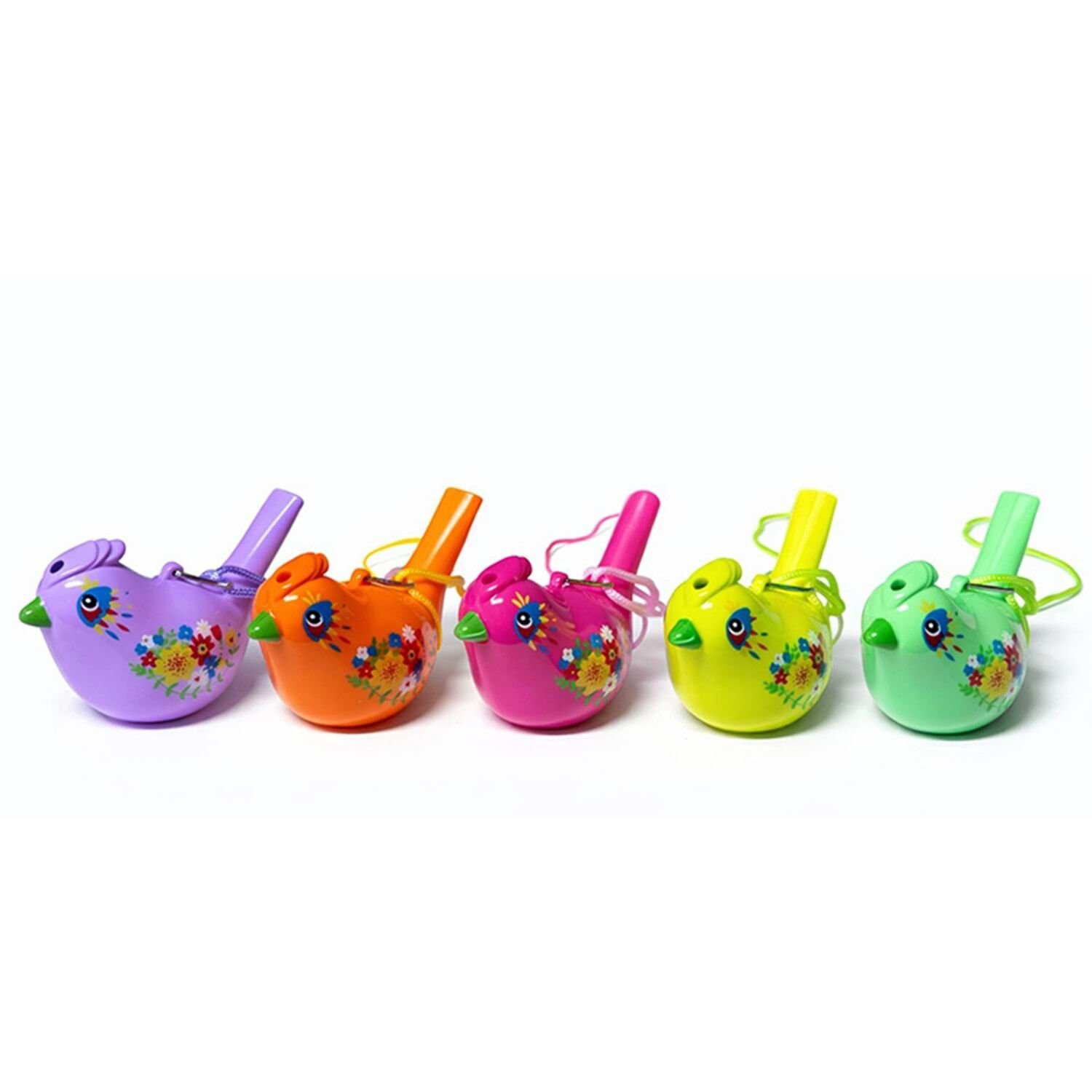 Renkli Kuş Figürlü Düdükler (Asmalı)