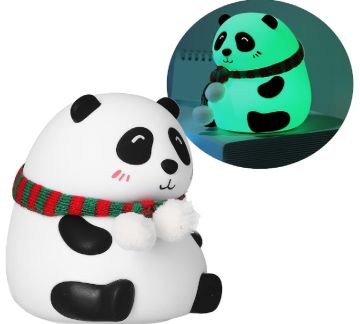 Yumuşak Dokulu Panda Tasarımlı Şarjlı Gece Lambası